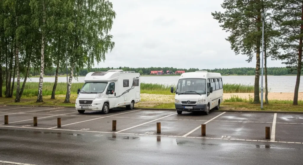 Parkowanie kamperem i busem w Olsztynie - gdzie sa miejsca